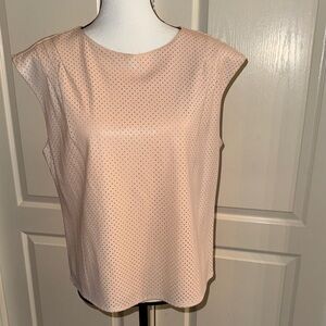 MARC NEW YORK -  Blush Pink Faux Leather Blouse - Size Large